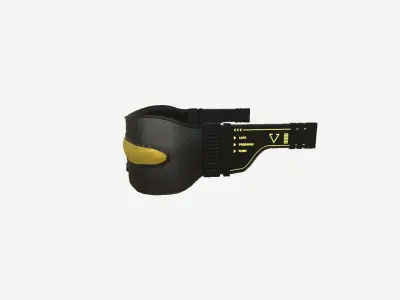 SciFi Glasses I06 Black Gold - Character Design Fashion Low-poly 3D model