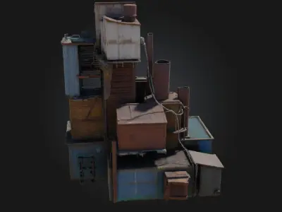 Industrial Stacks  Towering Vents of Heavy Industry 3D model