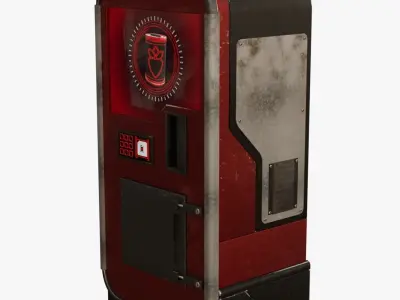 Realistic Cyberpunk Vending Machine Low-poly 3D model