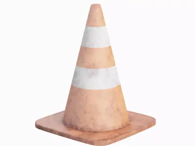 Traffic Cone 02 Low-poly 3D model
