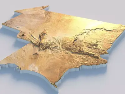 Mauritania Terrain Country 3D model