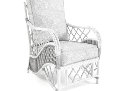 Oslo Walnut 2x Armchairs in Flora 3D model