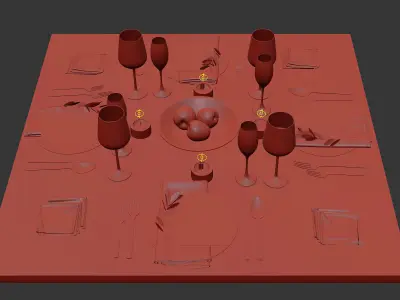 Table setting 16 3D model