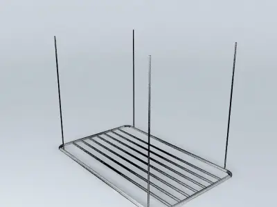 Suspended clothesline Clothes Free 3D model