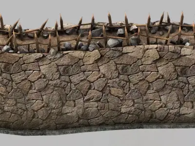 Game Desert - Building - City Wall 01 3D model