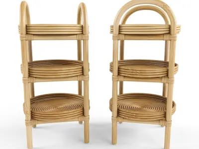 Freestanding Storage Caddy Natural Rattan Nala 3D model