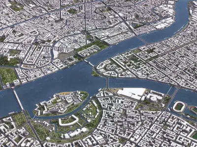 St Petersburg - 3D City Model Low-poly 3D model