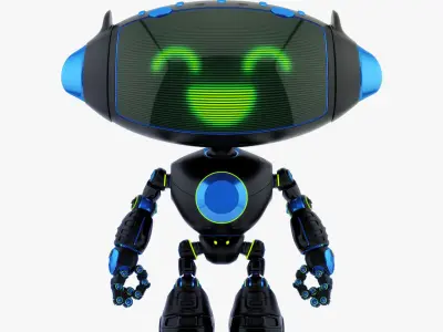 BLACK CUTE CAT BOT 3D model