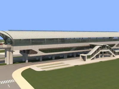 Light Rail Station 04 3D model