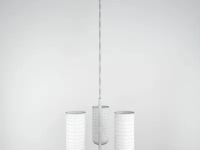 Pallazzo 3 Light Smoked Glass Chandelier 3D model