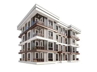 Modern Residential Building 13 3D model