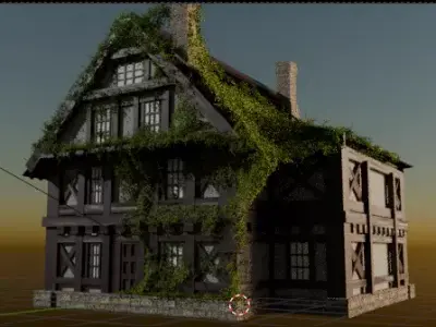 Medieval Timber House with Ivy - Realistic Game Ready 3D Model  3D model