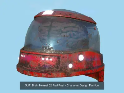 08 SciFi Brain Helmet Collection - Character Design Fashion 3D Model Pack