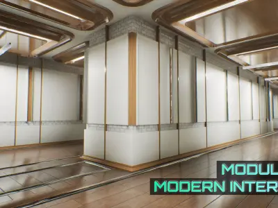 Modular Modern Interior Low-poly 3D model