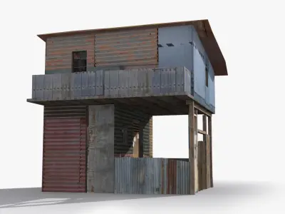 Slum x5 Low-poly 3D model