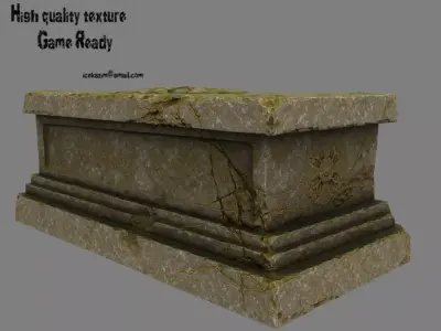 statue 8 stone coffin Low-poly 3D model
