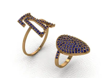 ring 54 pieces drawing 3d rihone drawing ring rings ring models 3D print model