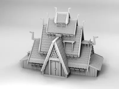 Large Viking house 3D print model