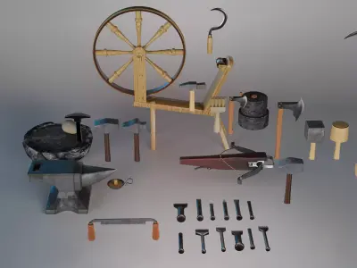 Medieval Tool Pack 1 Low-poly 3D model