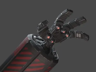 Mech Gauntlet Low-poly 3D model