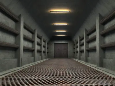 Underground tunnel environment provided in Blender 3D model