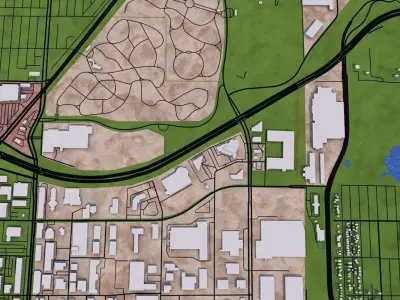 Minneapolis City Low-poly 3D model