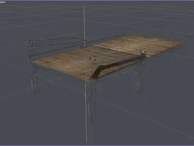 Wooden quayside  3D model
