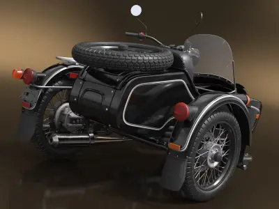  Ural M70 Motorcycle with Cradle Black 