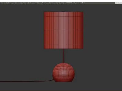 STAND DRUM SHADE TABLE LAMP Low-poly 3D model
