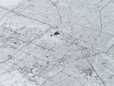 Houston Road Network and Streets 3D model