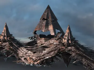 Amon Ra Sci fi Pyramid City 1  3D model