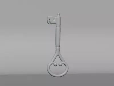 Antique key Low-poly 3D model