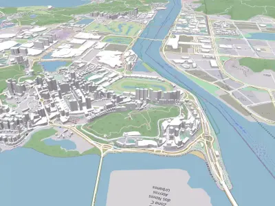 Cityscape Makau China 3D model