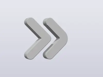 Double Arrow Shape Low Poly Low-poly 3D model