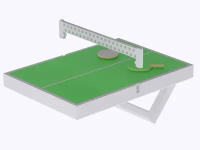 miniature Ping pong table with sliding legs multi-color print  3D print model