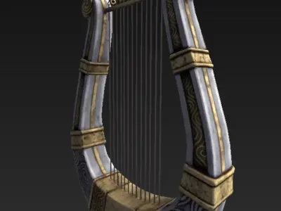 Lyre Roman Low-poly 3D model