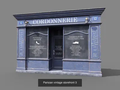Detailed Parisian shopfronts collection  3D Model Pack