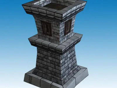 Archer Tower Low-poly 3D model