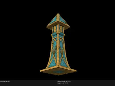 Low Poly Stylized Ancient Obelisk Low-poly 3D model