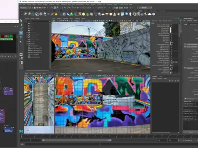 HDR 360 Panos PLUS 3D model of DTLA Arts District Graffiti alley 3D model