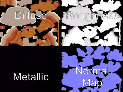 Layered Canyon Landscape model pack Low-poly 3D model