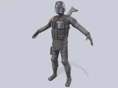 Military GIGN Low-poly 3D model