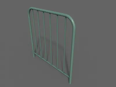 PBR Pedestrian Guard Rail Green V2 Low-poly 3D model