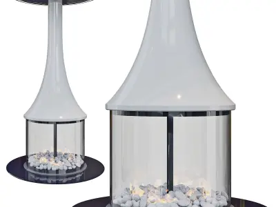 Central hanging fireplace  3D model
