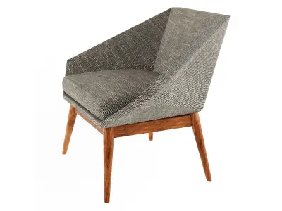 Armchair modern 4 colors Leather and tiles Low-poly 3D model