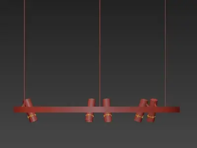SATELLITE circle with two lights hanging from it 3D model