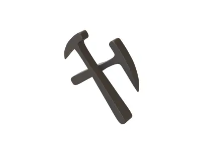 Mining Symbol v2 001 Low-poly 3D model