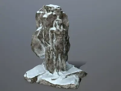 horus rock with snow Low-poly 3D model
