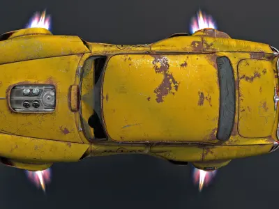 Volga GAZ-21 hover taxi 3D model