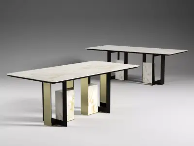 Moore 200 and 220 Rectangle Dining Tables 3D model